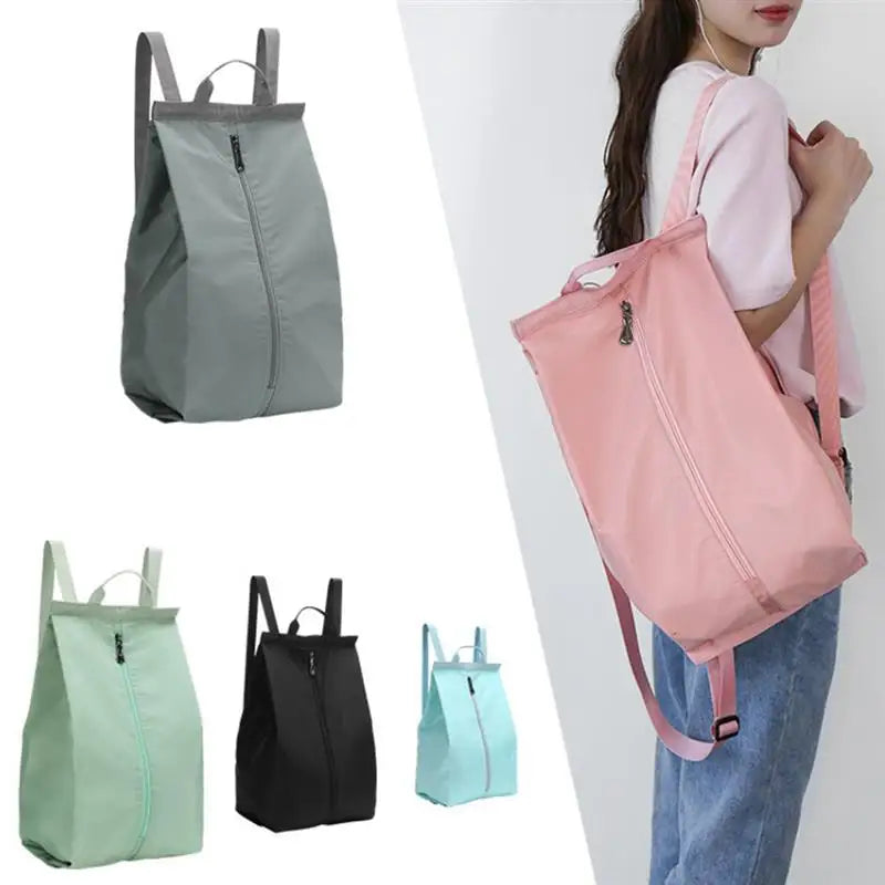 Nylon Folding Backpack Dry Wet Compartment Gym Bag