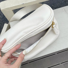 Solid Shoulder Bag for Women Pu Leather Female Pillow Tote Zipper Purse