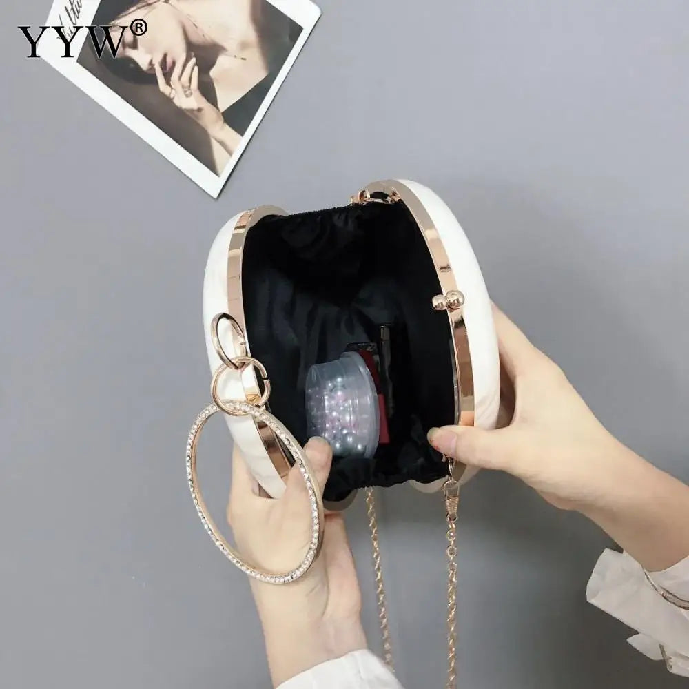 Round Evening Clutch Famous Bags For Women Big Ring Handbag