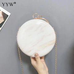 Round Evening Clutch Famous Bags For Women Big Ring Handbag