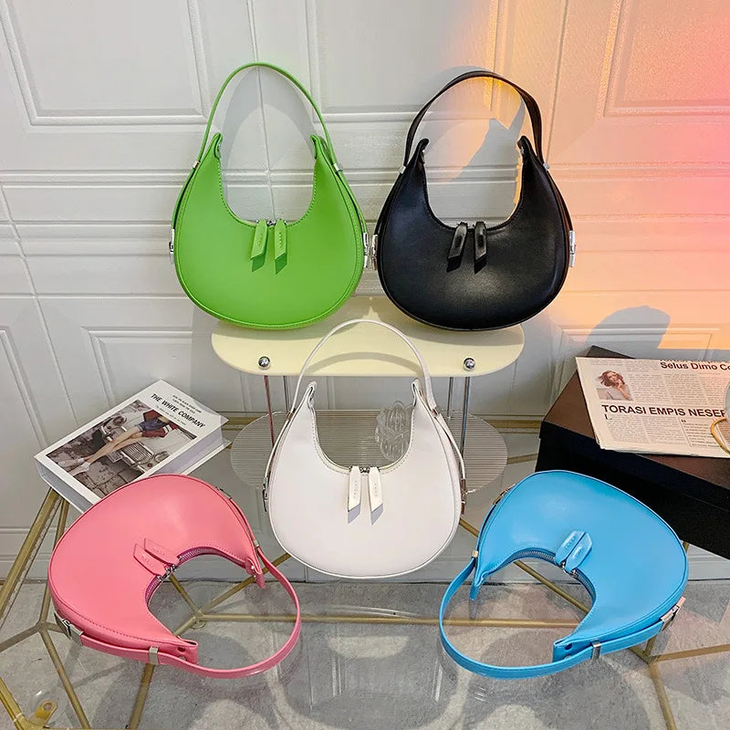 Underarm Bag Women Totes Shoulder Bags Casual Pu Leather Handbag