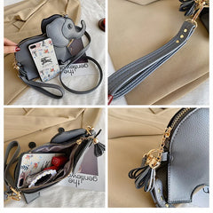 Elephant Crossbody Bags For Women Shoulder Bag PU Leather Female Cluthes Bags