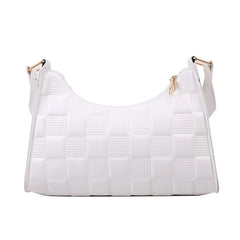 Embossed PU Leather Zipper Shoulder Bag for Women Summer