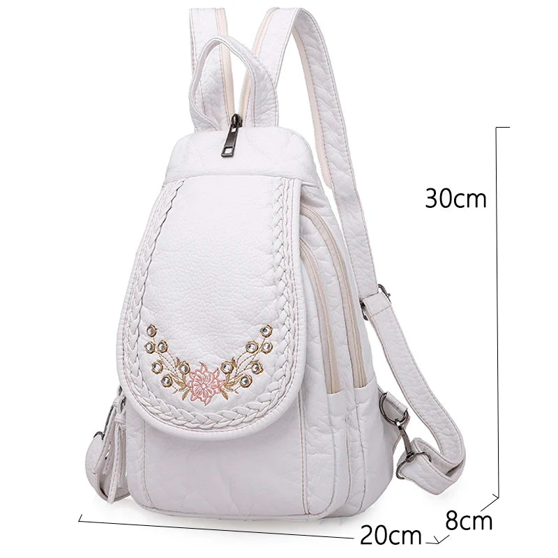 Solid Soft Backpack For Women Travel School Bag
