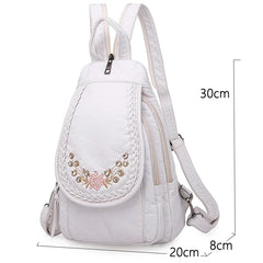 Solid Soft Backpack For Women Travel School Bag
