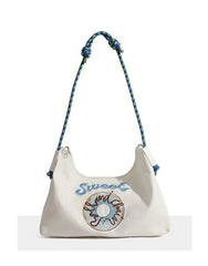 Embroidery Women Shoulder Bags Large Capacity Canvas Female Hobos Crossbody Bag