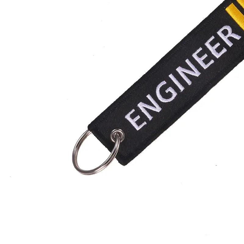 Engineer Pilot Travel Tag Embroidery Luggage Safety Label Keyring