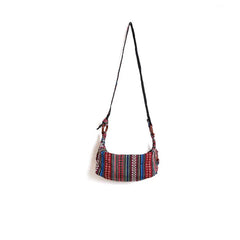 Ethnic Striped Handbag Women Unique Boho Sling Shoulder Crossbody Bag