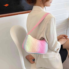 Evening Bags Gradient Women Shoulder Bags Leather Female Armpit Handbag