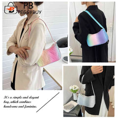 Evening Bags Gradient Women Shoulder Bags Leather Female Armpit Handbag