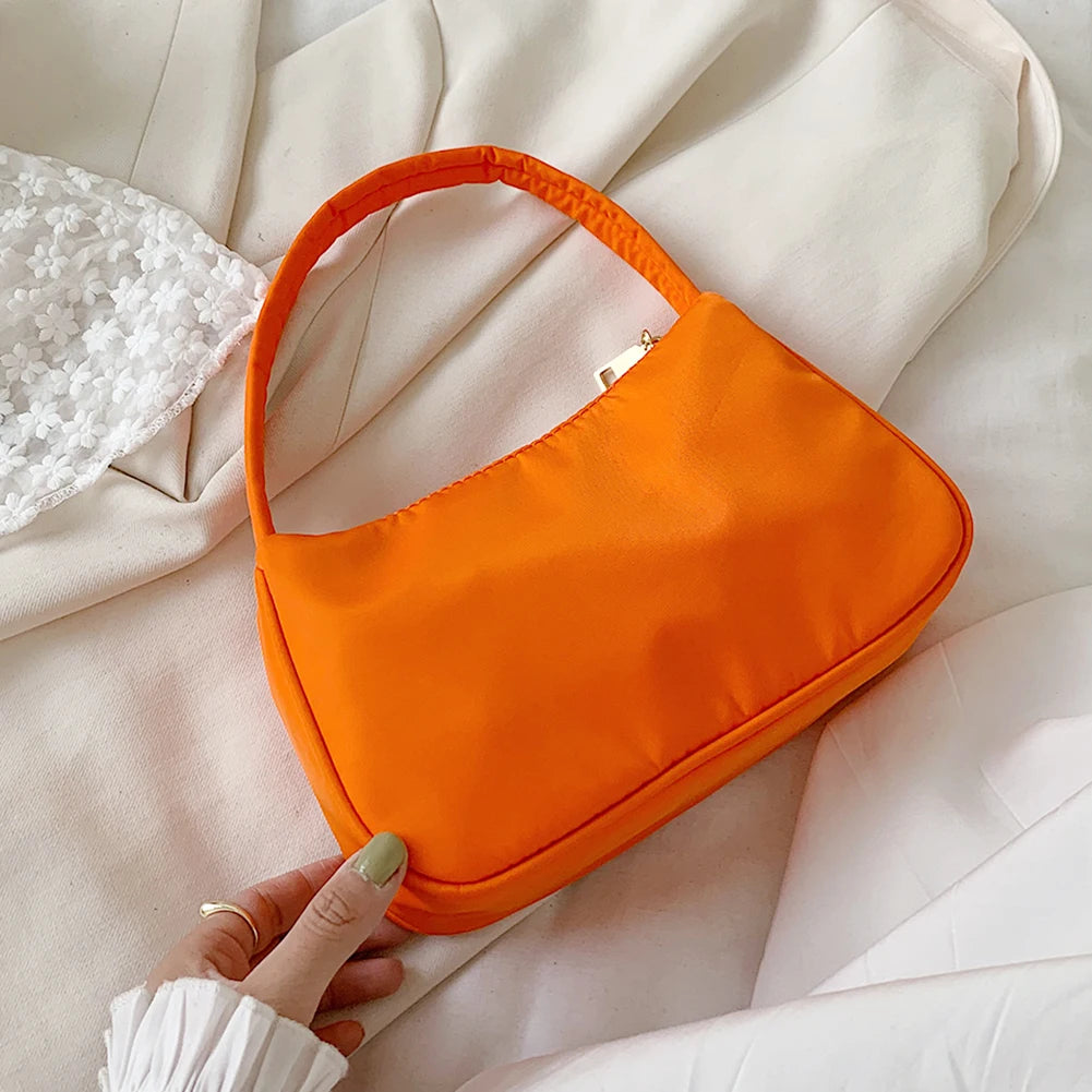Nylon Women's Handbag Totes Casual Solid Underarm Shoulder Bags