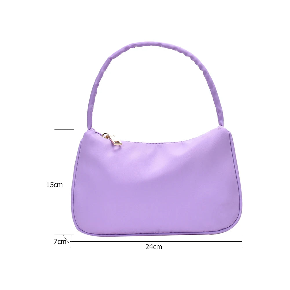 Nylon Women's Handbag Totes Casual Solid Underarm Shoulder Bags