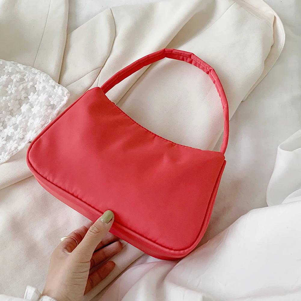 Nylon Women's Handbag Totes Casual Solid Underarm Shoulder Bags