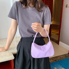Nylon Women's Handbag Totes Casual Solid Underarm Shoulder Bags