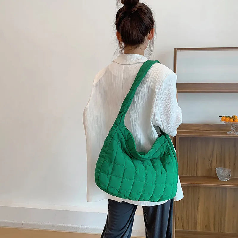 Casual Ladies Tote Shoulder Bag with Embroidery Thread Handbags for Women