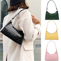 Retro Casual Women Totes Armpit Shoulder Bag PU Leather Chain Handbag