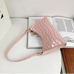 Retro Casual Women Totes Armpit Shoulder Bag PU Leather Chain Handbag