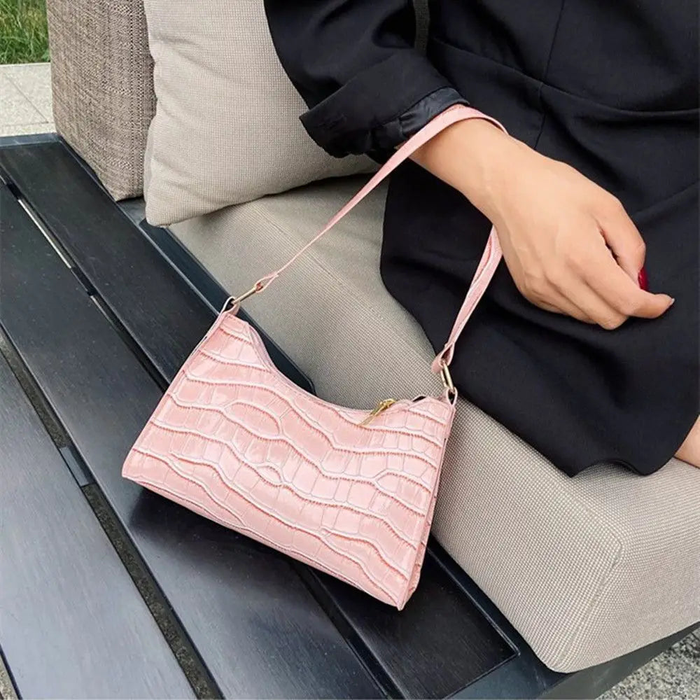 Retro Casual Women Totes Armpit Shoulder Bag PU Leather Chain Handbag