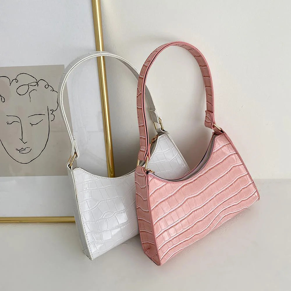 Retro Women Totes Shoulder Bags Leather Solid Chain Handbag