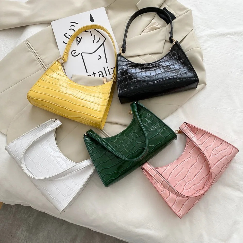 Retro Women Totes Shoulder Bags Leather Solid Chain Handbag