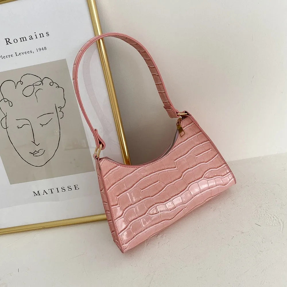 Retro Women Totes Shoulder Bags Leather Solid Chain Handbag