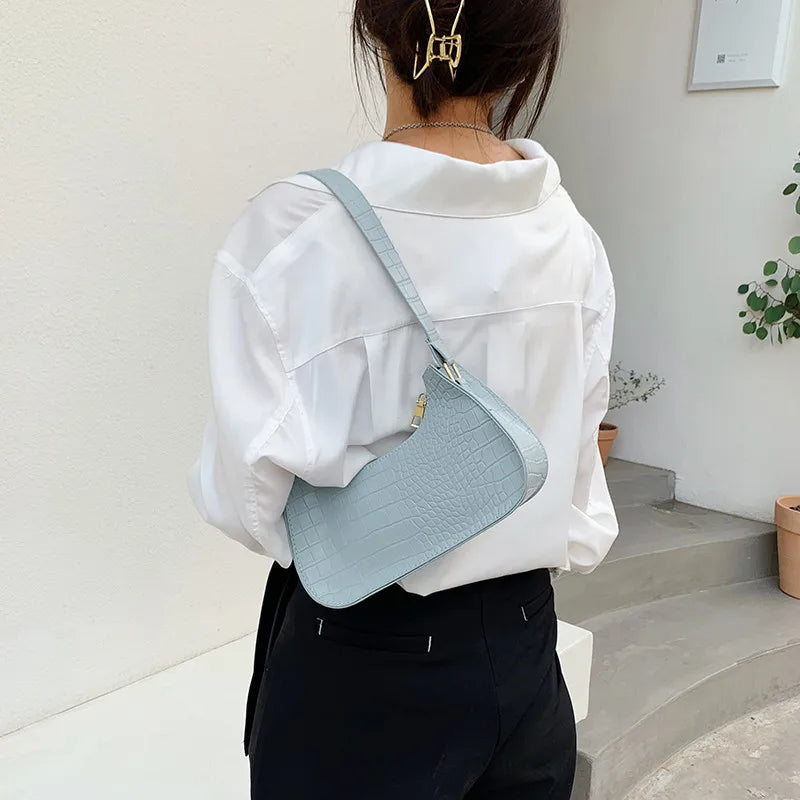 Retro Casual Women Totes Underarm Shoulder Bags Female PU Leather Armpit Bag