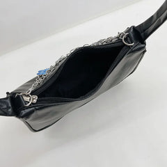 Retro Casual Totes Shoulder Bags for Women Butterfly Print Chain Handbags