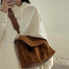 Vintage Women Shoulder Bag Frosted PU Leather Large Books Handbag Purse