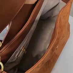 Vintage Women Shoulder Bag Frosted PU Leather Large Books Handbag Purse