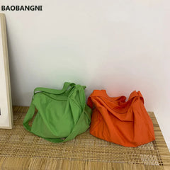 Orange Green Canvas Fanny Pack Women's Bag