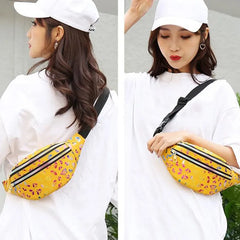 Women's Silver Laser Bum Bag Travel Waist Bag Girls Pink Hip Bag