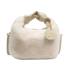 Faux Fur Handbag Hobos Zipper Small Shoulder Crossbody Bags for Women