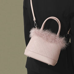 Faux Fur Women's Plush Bucket Bag Portable Crossbody Bag