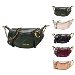 Faux Leather Women Waist Bag Shell Chest Bag Large Capacity Zipper Shoulder Bag