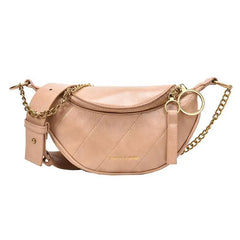Faux Leather Women Waist Bag Shell Chest Bag Large Capacity Zipper Shoulder Bag