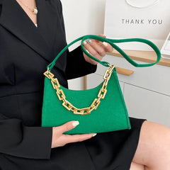 Women's Felt Shoulder Bag Chain Crossbody Tote Purse Handbags