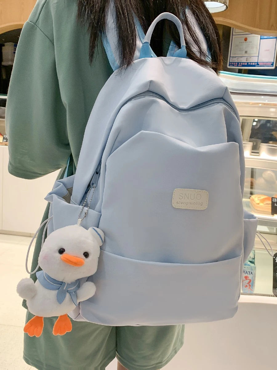 Female Cotton Bookbag Women Backpack for Teenagers Girl College Men School Bag