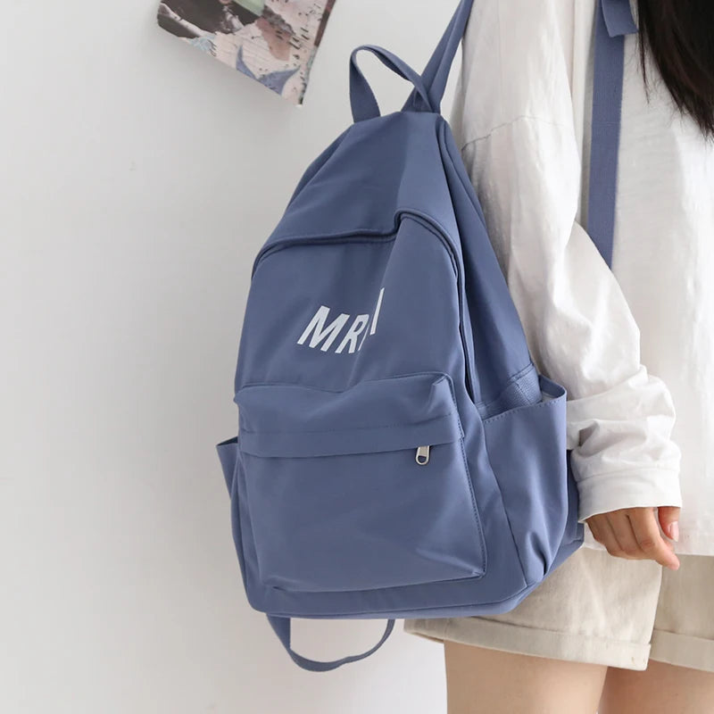 Female Nylon Women Backpack Teenagers Girl College Men School Bag Student