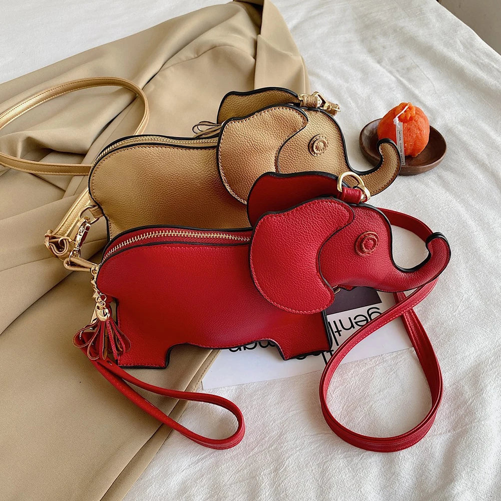 Funny Elephant Shape Crossbody Messenger Bag Mini Purse Portable Handbag