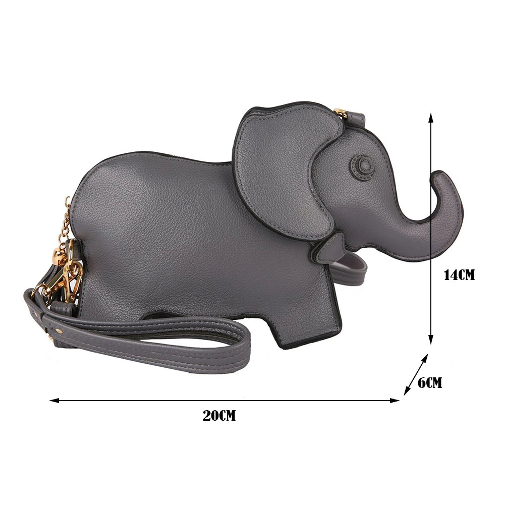 Funny Elephant Shape Crossbody Messenger Bag Mini Purse Portable Handbag