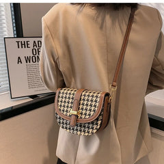 Houndstooth Messenger Bag Crossbody for Women Travel Purse