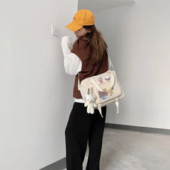 Japanese Satchel Pendant Badges Ita Bag for High School Girl