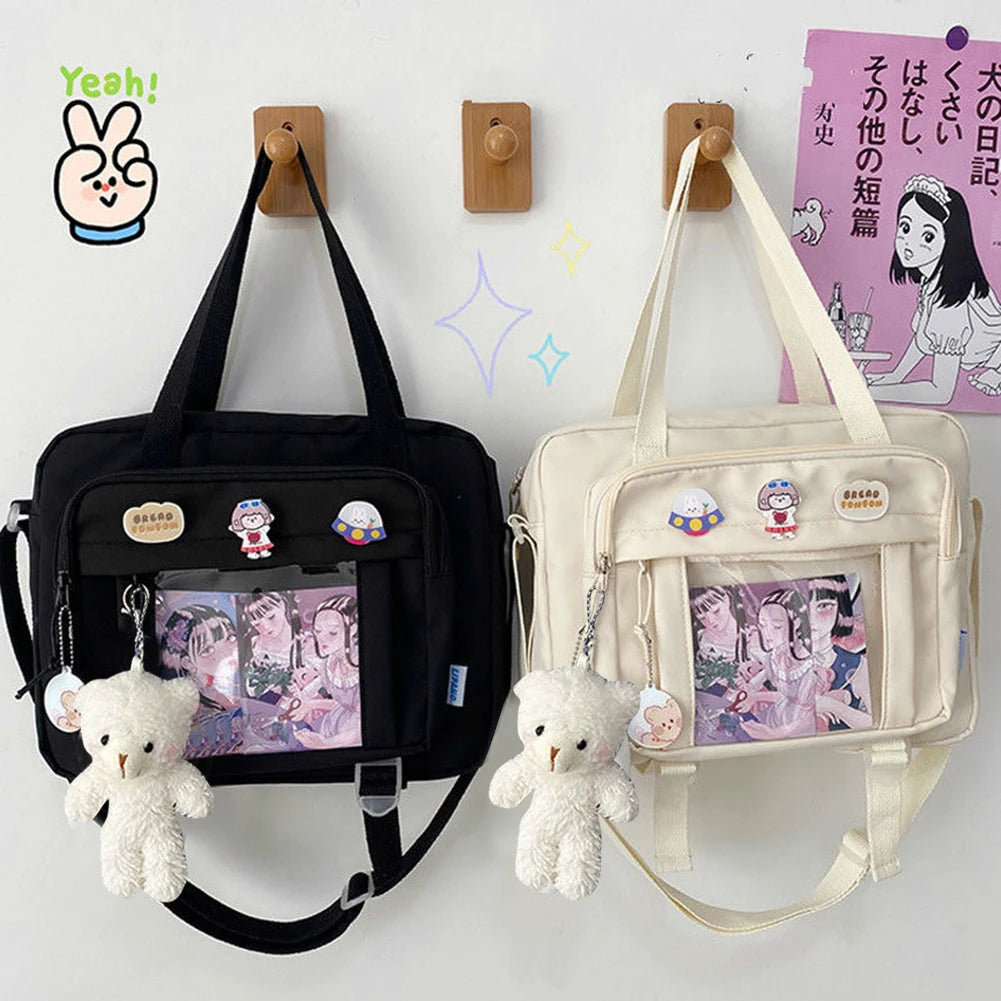 Japanese Satchel Pendant Badges Ita Bag for High School Girl