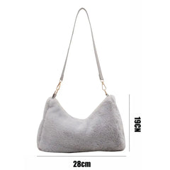 Women's Plush Messenger Bag Soft Underarm Shoulder Tote Handbag