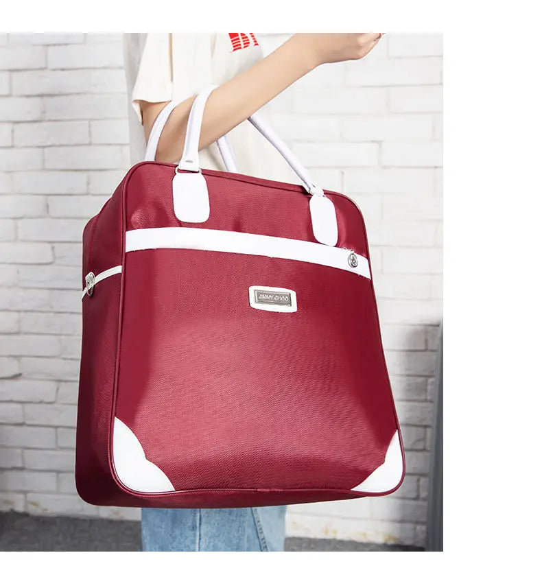 Women's Nylon Leather Tote Bag Large Capacity Handbag