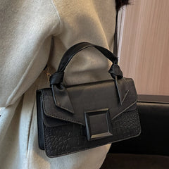 Women's Knot Handle Tote Bag PU Leather Flap Buckle