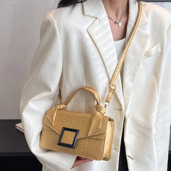 Women's Knot Handle Tote Bag PU Leather Flap Buckle