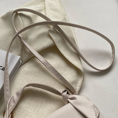 Women's Knot Handle Tote Bag PU Leather Flap Buckle
