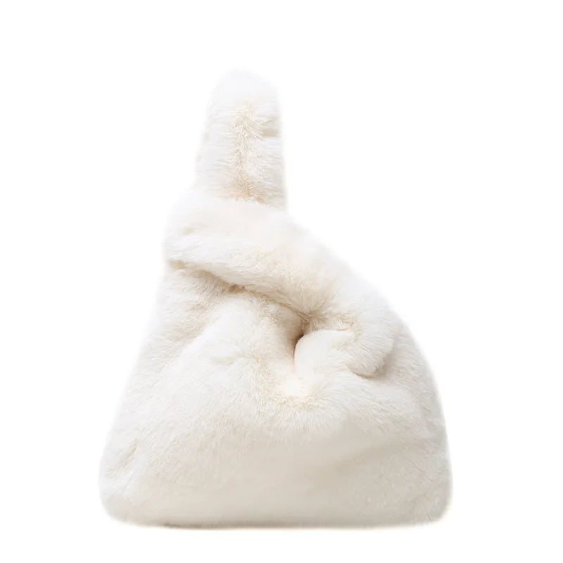 Winter Furry Hobos Shoulder Bag Soft Plush Ladies Clutch Purse Handbag