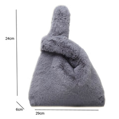 Winter Furry Hobos Shoulder Bag Soft Plush Ladies Clutch Purse Handbag
